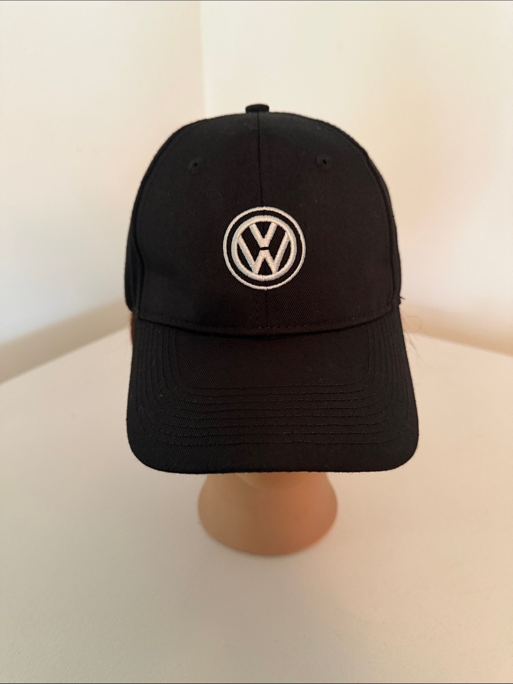 Black Baseball Cap with Embroidered Volkswagen Logo Drivers Gear Adjustable